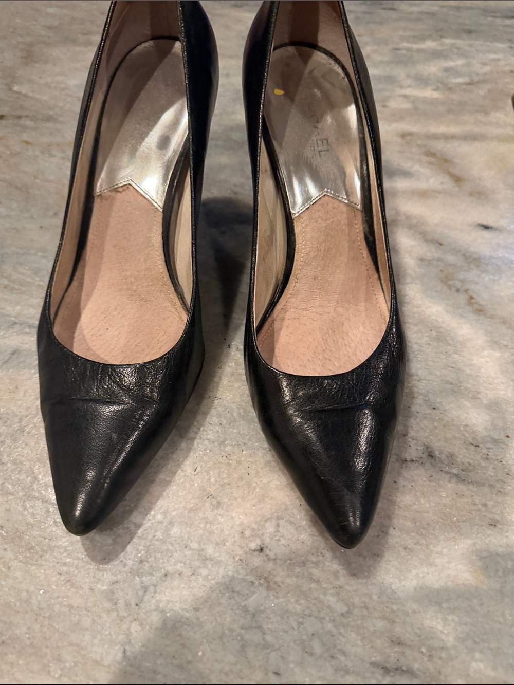 Michael Kors Black Pointed-Toe Leather Heels